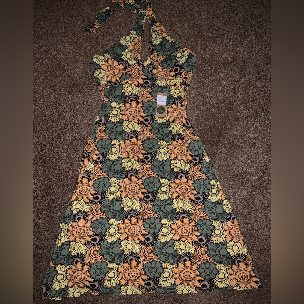 Soul Flower organic cotton halter dress MEDIUM